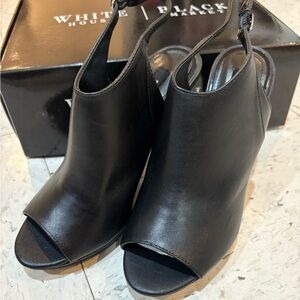 NWT White House Black Market Black Leather Booties
